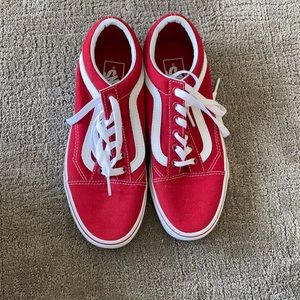 Red old skool vans